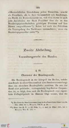 Zweite Abtheilung: Verwaltungsrecht des Bundes