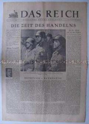 Wochenzeitung "Das Reich" mit Durchhaltepropaganda