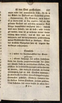 387-407, 1. Einwurf - 2. Einwurf.