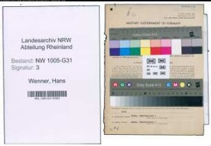 Entnazifizierung Hans Wenner , geb. 21.01.1889 (Gastwirt)