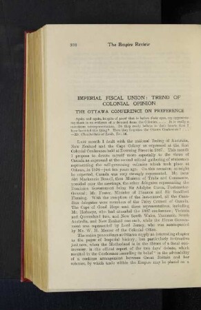 Imperial Discal Union: Trend of Colonial Opinion.