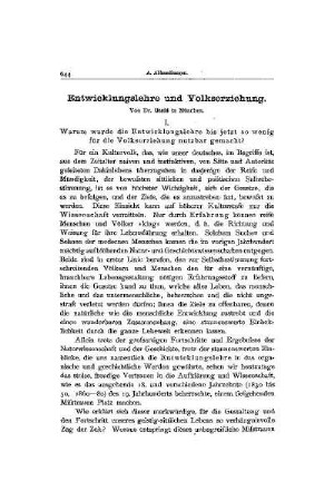 Entwicklungslehre und Volkserziehung