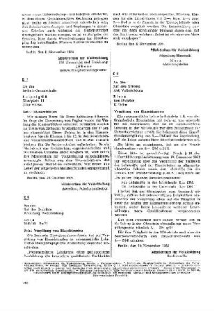 Klassenbücher : E 7 ; [Entscheidungen, Stellungnahmen und Hinweise]