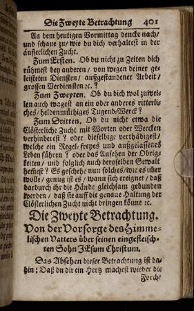 Die Zweyte Betrachtung. - Die Vierte Betrachtung.