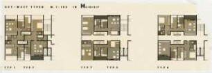 Wohnturm: Grundriss Typen 1:100