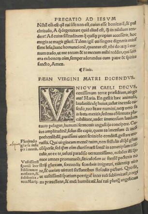 Paean Virgini Matri Dicendus.