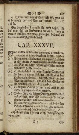 Cap. XXXVII. Wenn mitten und hinten gantze und gebrochene forn aber eintzeln gebrochene stehen, [...]