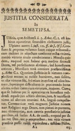 Justitia considerata.