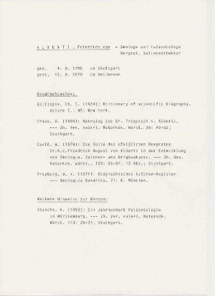 Aktendeckblatt Personenakte Friedrich von Alberti