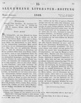 Plutarchus: Plutarchi Vitae parallelae. Ex recensione C. Sintenis. Vol. 1-3. Leipzig: Köhler 1839-43