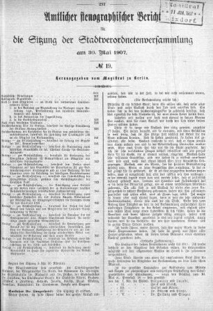 No 19, 30. Mai 1907