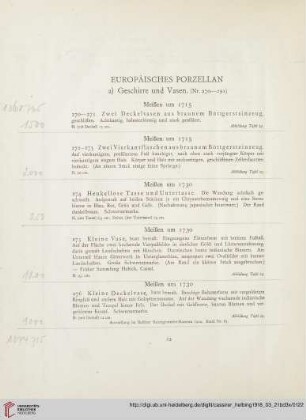 Europäisches Porzellan (Nr. 270-391)