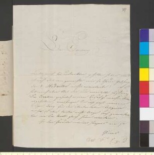 Brief von Arnold, Ernst an Goethe, Johann Wolfgang von