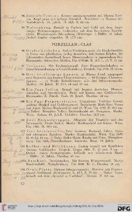 Porzellan, Glas (Nr. 96-112)