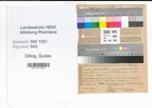 Entnazifizierung Gustav Dilling , geb. 19.12.1897 (Elektriker)