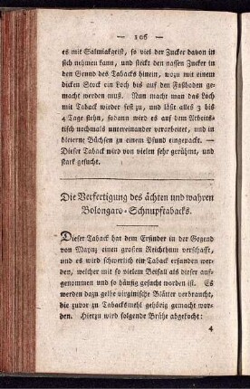 Die Verfertigung des ächten und wahren Bolongaro-Schnupftabacks.