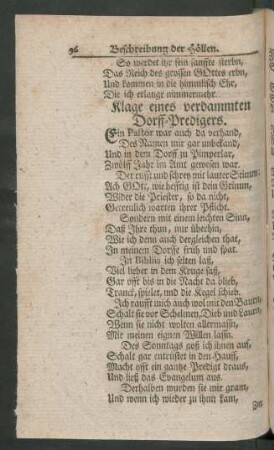Klage eines verdammten Dorff-Predigers