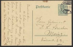 Brief an Ludwig Strecker  an B. Schott's Söhne : 20.04.1911