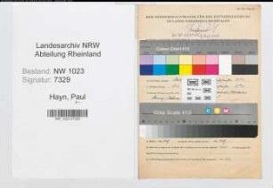 Entnazifizierung Paul Hayn , geb. 09.07.1893 (Polizeibeamter)