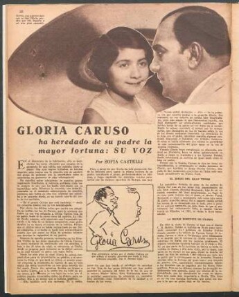 Gloria Caruso ha heredado de su padre la mayor fortuna: Su voz