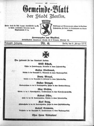 1919,6: Nr. 6, 9. Februar 1919