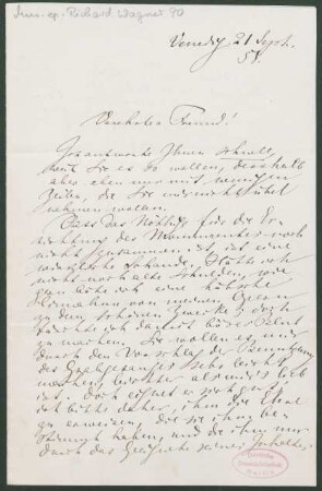 Brief an Unbekannt : 21.09.1858