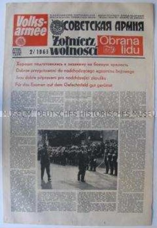 Mehrsprachige Manöverausgabe der Wochenzeitung der NVA "Volksarmee"