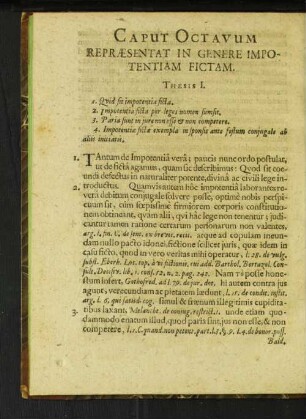 Caput Octavum Repraesentat In Genere Impotentiam Fictam.
