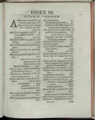 Index III. [Abb. siehe unnummerierte Paginierung]