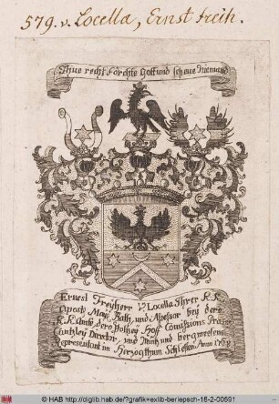 Wappen des Freiherrn Ernst von Locella