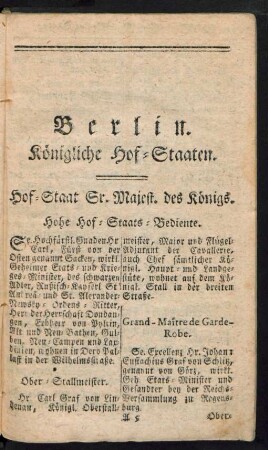 Königliche Hof-Staaten