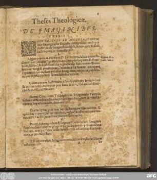 Theses Theologicae, De Imaginibus.