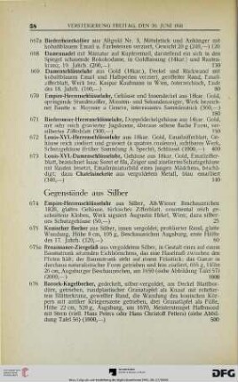 Gegenstände aus Silber (Nr. 674-813)
