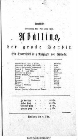 Abällino, der große Bandit