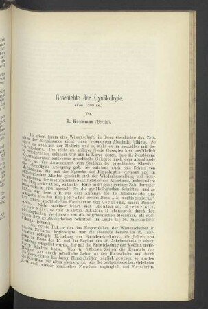 Geschichte der Gynäkologie