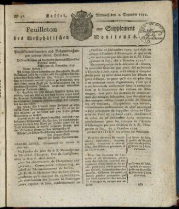 No. 97, Mittwoch den 2. Dezember 1812