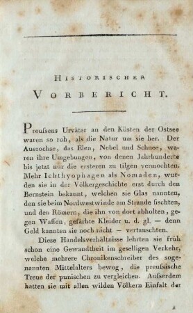 Historischer Vorbericht