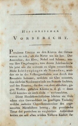 Historischer Vorbericht
