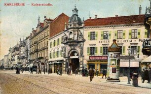 Postkartenalbum mit Motiven von Karlsruhe. "Karlsruhe. Kaiserstraße"