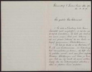 Schreiben an Hermann Muthesius (Brief)