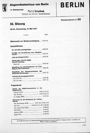 Nr. 52, 14. Mai 1987