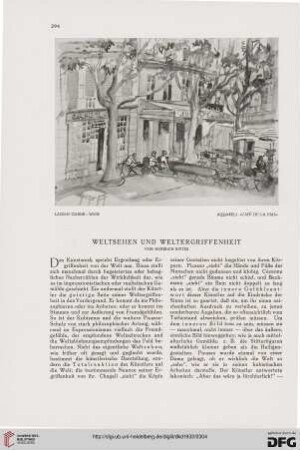 Weltsehen und Weltergriffenheit