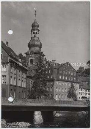 Monschau, Evangelische Stadtkirche und Rotes Haus