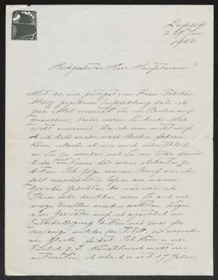 Brief von Manfred Kyber an Gerhart Hauptmann