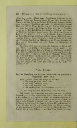 XVI. Zeitraum. Von der Auflösung des deutschen Kaiserreichs bis zum Sturze Napoleons. 1806-1815