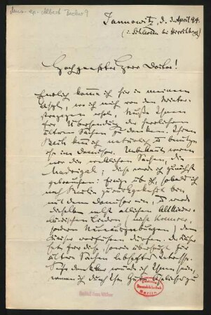 Brief an Franz Wüllner : 03.04.1894