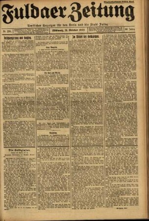 Ausgabe vom Mittwoch, den 31. Oktober 1923.