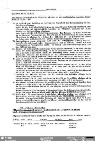 Festlegung zur Verwirklichung der Pflicht der Lehrlinge, an der vormilitärischen Ausbildung teilzunehmen
