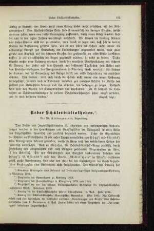 Ueber Schülerbibliotheken