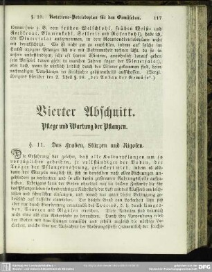 Vierter Abschnitt. Pflege und Wartung der Pflanzen